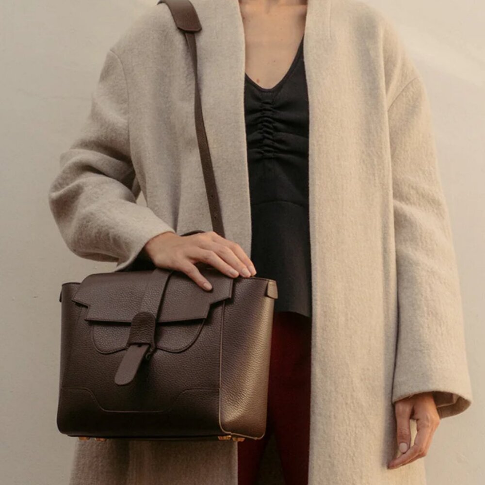 Maestra Backpack Crossbody Dolce Chocolate Brown Pebble Leather